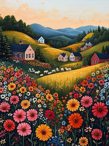 田园生活画田园生活风景