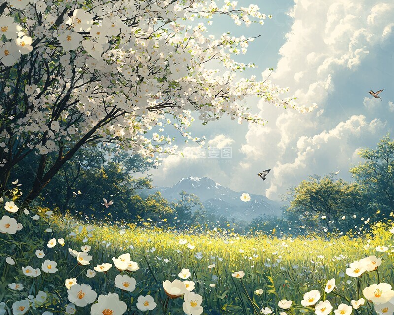 高清大图下载【趣麦麦图】白杨花落鹃啼晚1