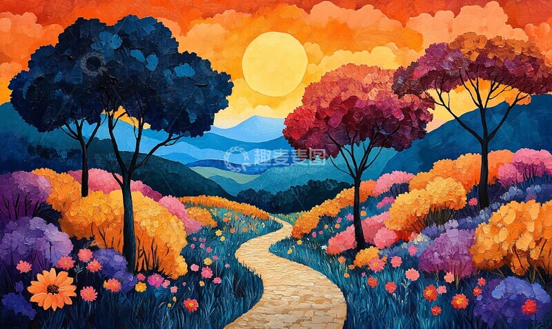 高清大图下载【趣麦麦图】秋日森林小径124