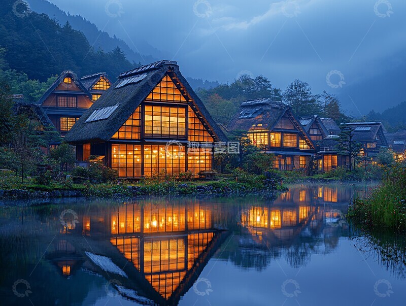 高清大图下载【趣麦麦图】古老村落光影