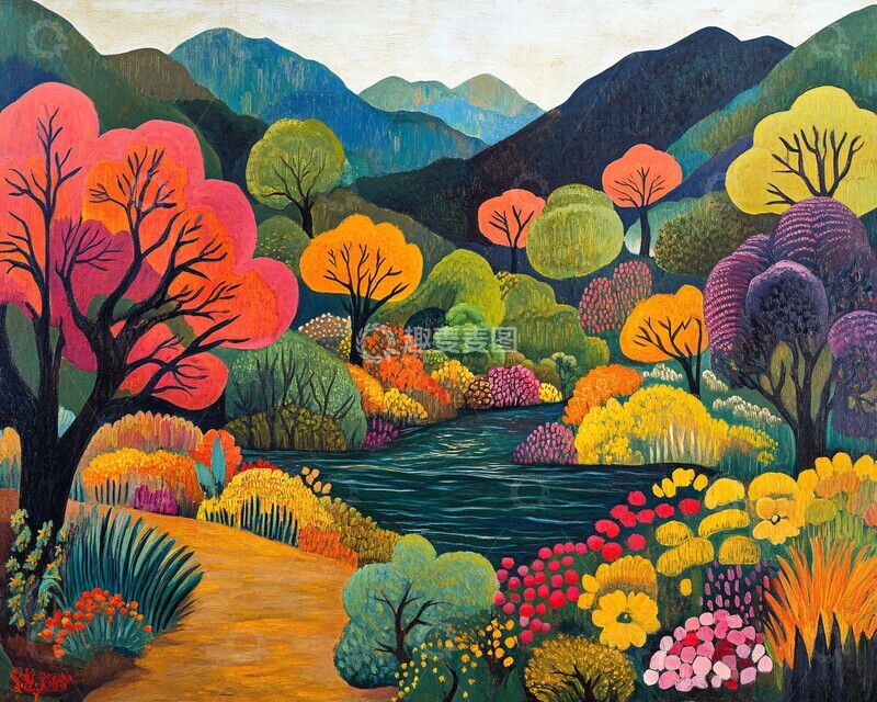 高清大图下载【趣麦麦图】河岸橡树林河岸橡树森林1