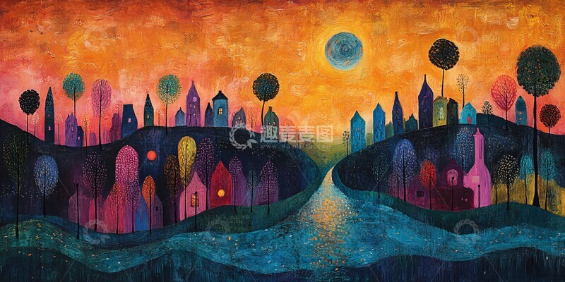 高清大图下载【趣麦麦图】米罗乡村风景画1