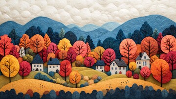 小镇大天空小镇天空树木1