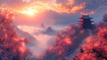 山路樱花通幽寺2