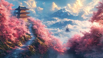 山路樱花通幽寺1