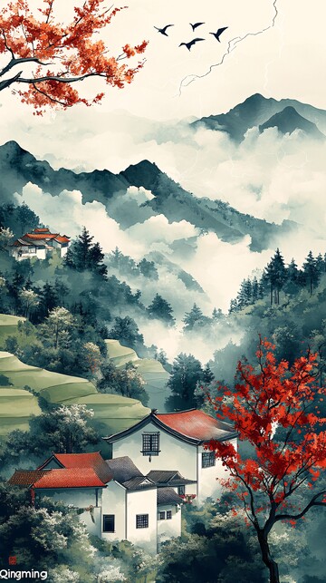 清明春雨雷声图