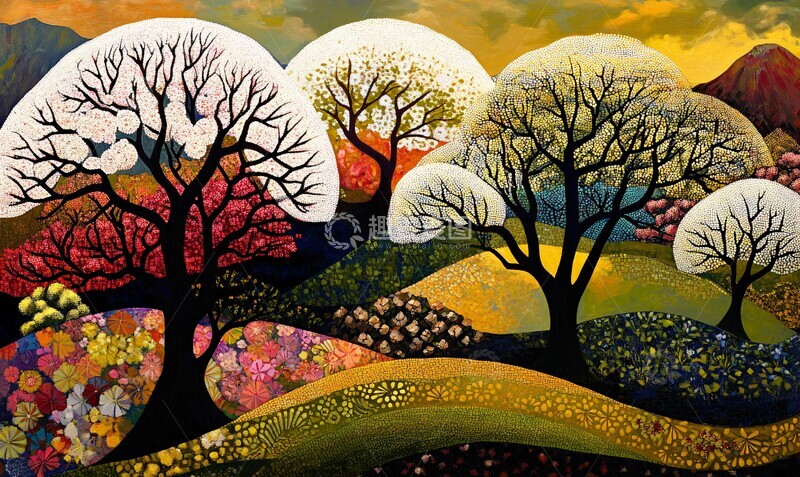 高清大图下载【趣麦麦图】树与苔藓的层次2