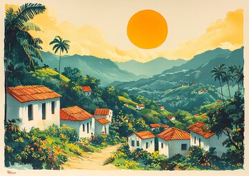 乡村劳作图乡村劳作木刻1