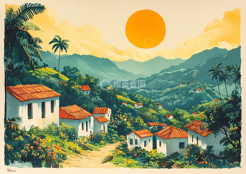 高清大图下载【趣麦麦图】乡村劳作图乡村劳作木刻1