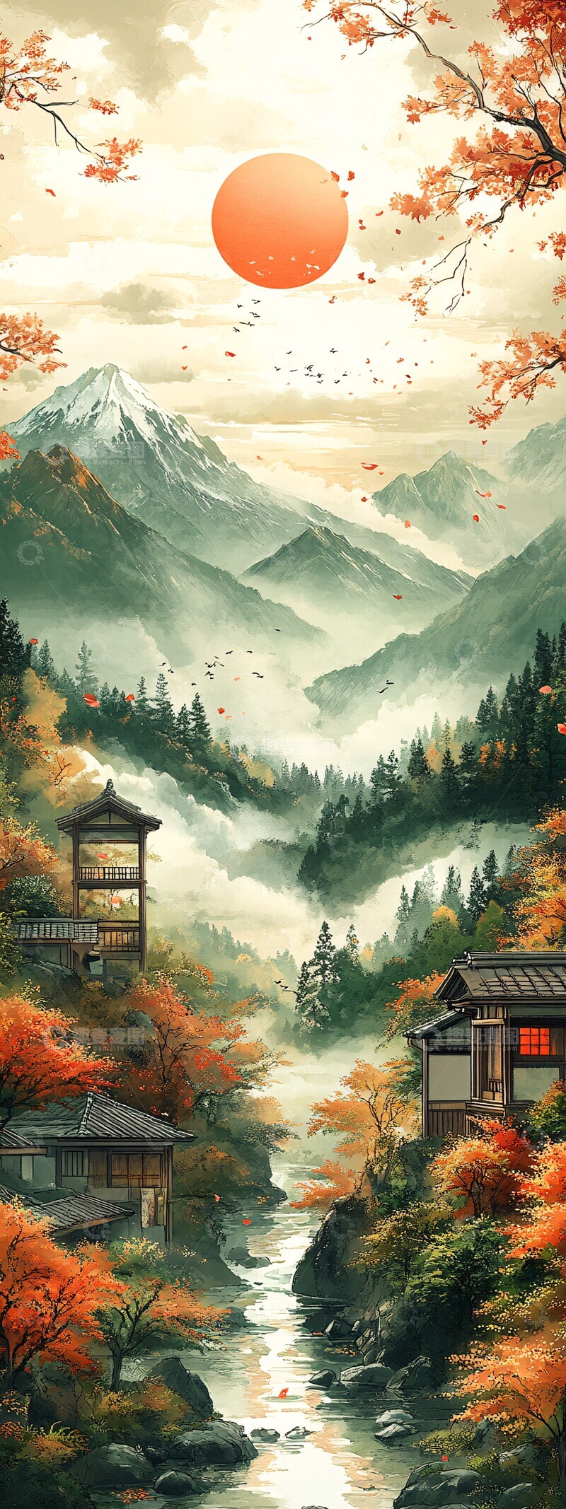 高清大图下载【趣麦麦图】绿野橙光绿色橙色乡村1