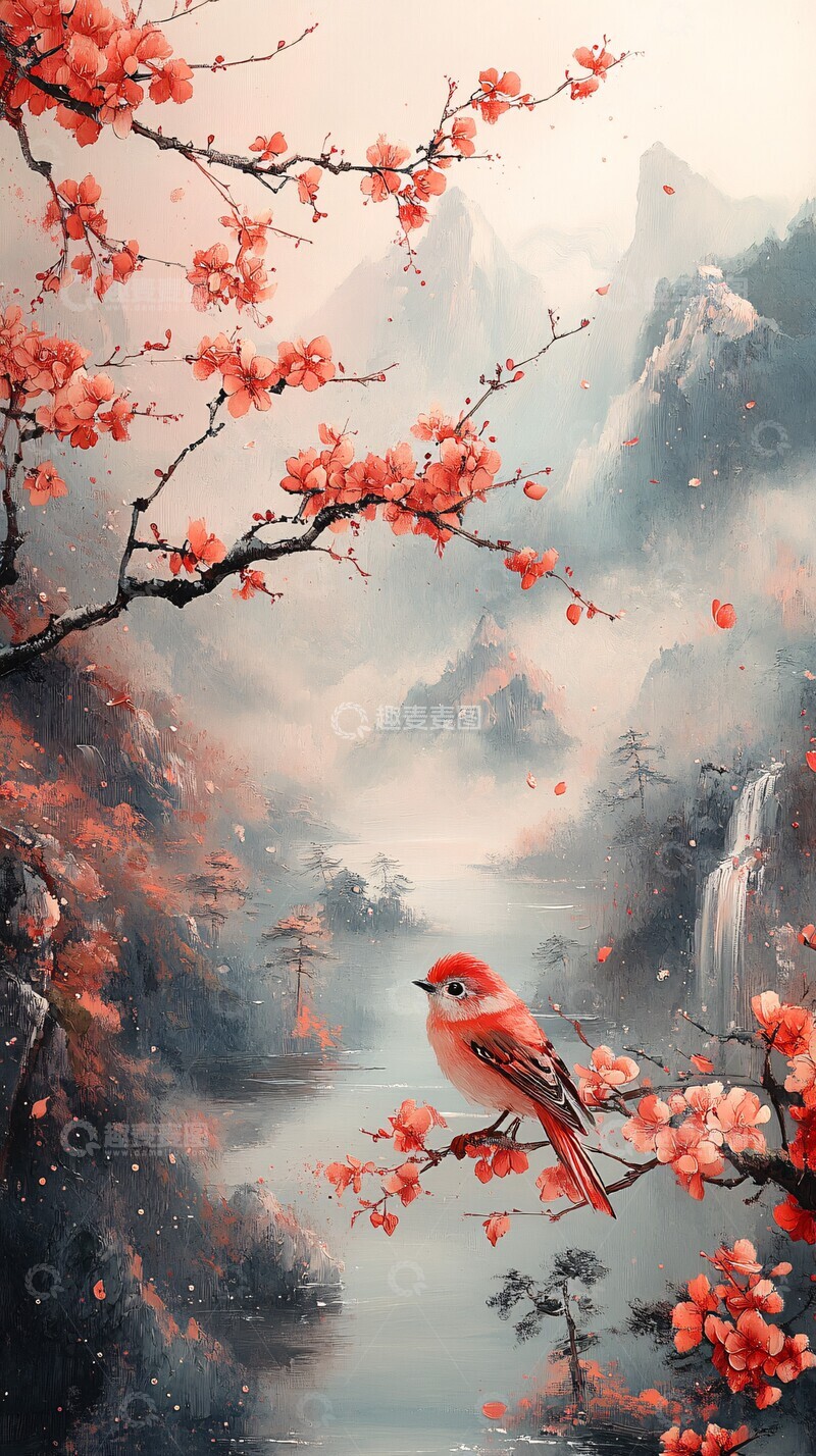 高清大图下载【趣麦麦图】山水花鸟图山水花鸟传统