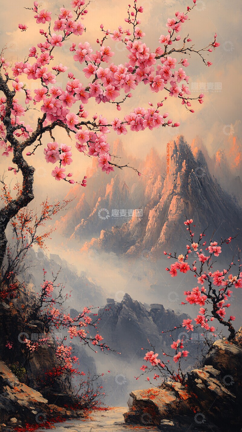 高清大图下载【趣麦麦图】山水花鸟图山水花鸟传统2