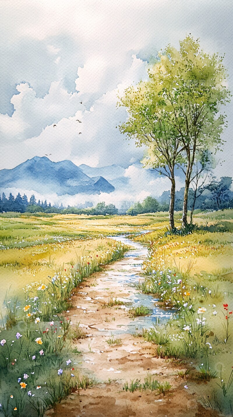 高清大图下载【趣麦麦图】雨水时节田野景象2