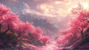 桃树林生长山谷2