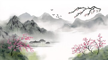 山间春景山间春景山脉