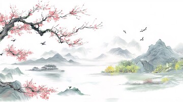 山间春景山间春景山脉1