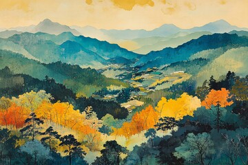 京都山水画现代山水绘画