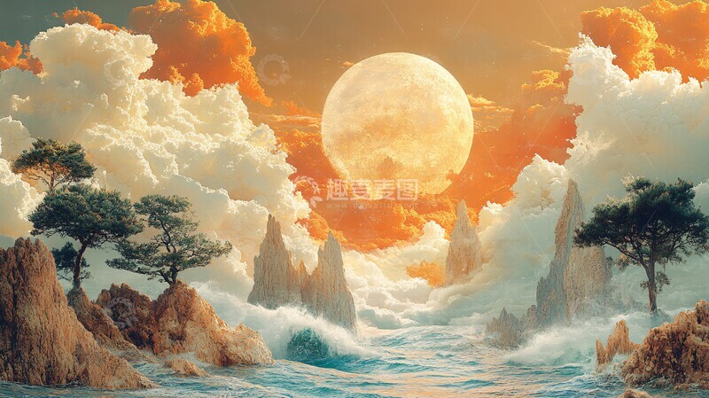 高清大图下载【趣麦麦图】山石树海沙漠1