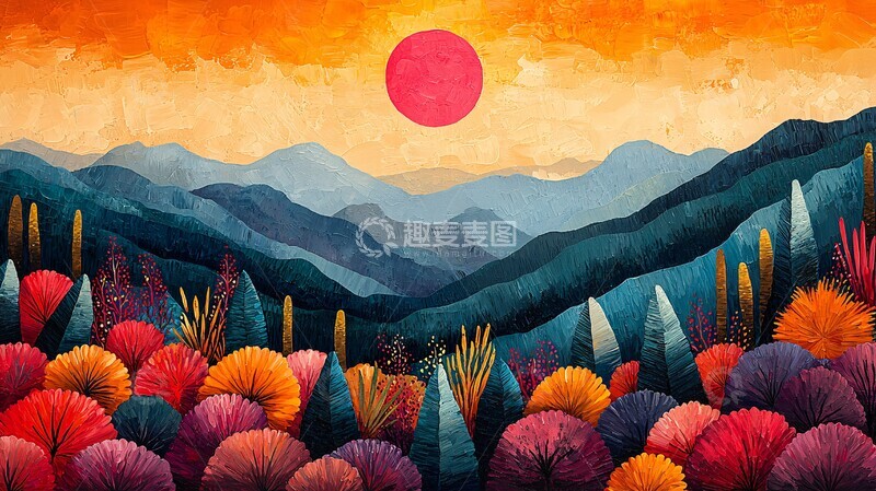 高清大图下载【趣麦麦图】橙红景观橙红景观色彩