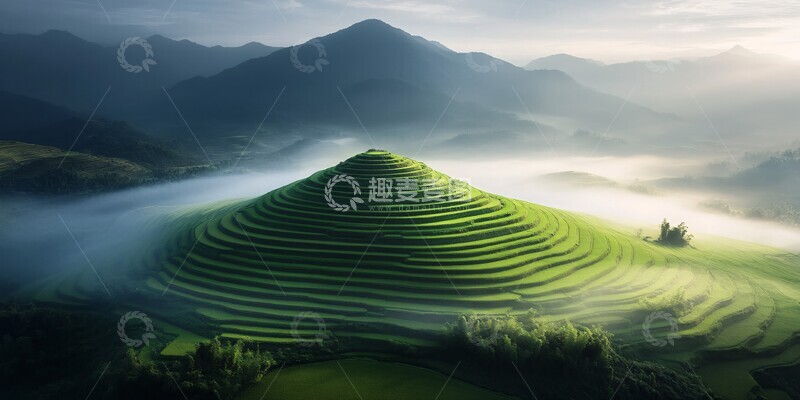高清大图下载【趣麦麦图】梯田几何梯田几何农业2