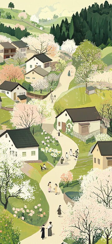 村庄春景村庄春季插图1