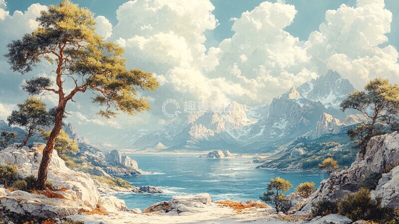 高清大图下载【趣麦麦图】山石树海沙漠2