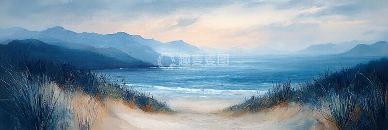 高清大图下载【趣麦麦图】山景春色图山景春色绘画