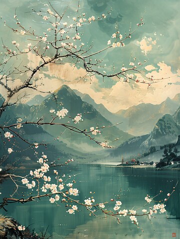 杏花盛开春水流2