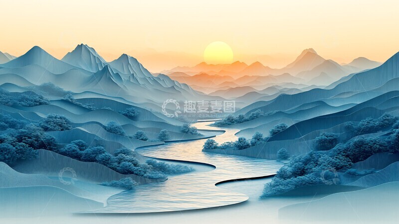 高清大图下载【趣麦麦图】河流森林山脉景观2