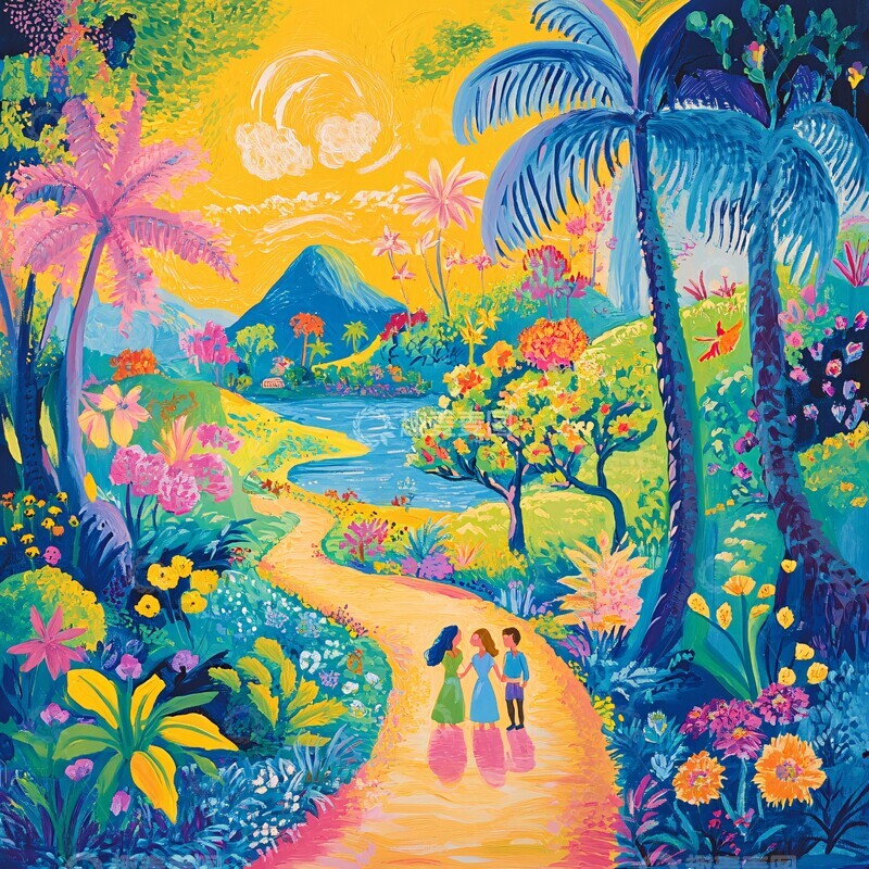 高清大图下载【趣麦麦图】亚当夏娃伊甸园1