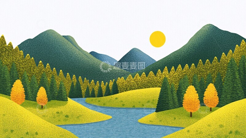 高清大图下载【趣麦麦图】山水河流绿地