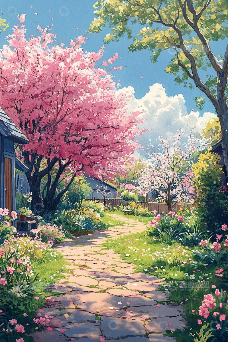 高清大图下载【趣麦麦图】-春日花园花园春日花朵2