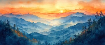 烟雾山脉烟雾山脉水彩2