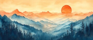 烟雾山脉烟雾山脉水彩