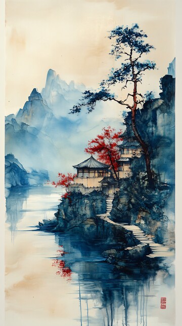 清明上河图风格山水2