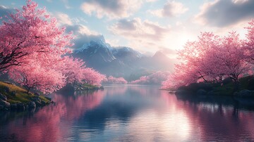 桃林河流桃树河流森林1