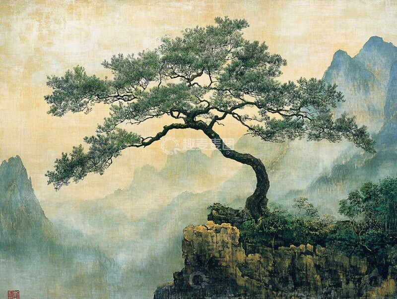 高清大图下载【趣麦麦图】杏仁树与山林