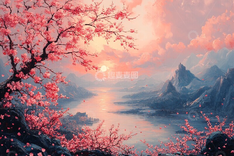 高清大图下载【趣麦麦图】桃杏花开杜鹃红