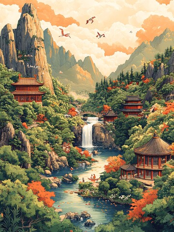 春日园林全景图