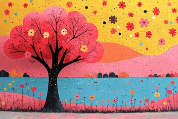 春日湖畔树春日湖畔树木