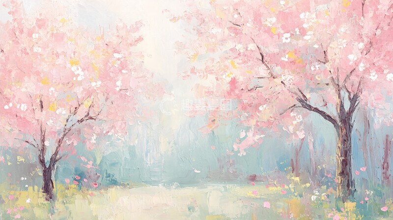 高清大图下载【趣麦麦图】樱花树公园春景1