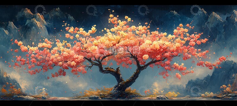 高清大图下载【趣麦麦图】梅树花开吉祥云2