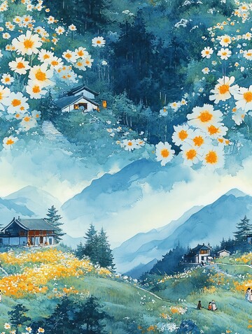 儿童山坡玩耍图