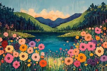 青山湖畔花丛间2