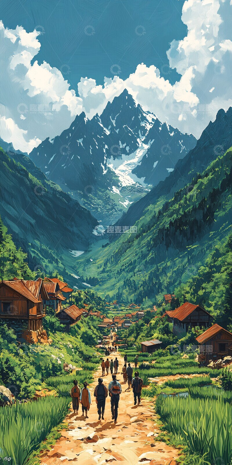 高清大图下载【趣麦麦图】稻田的山水画卷2