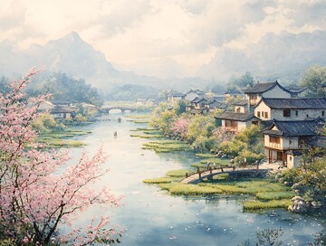 春日江南水乡图2