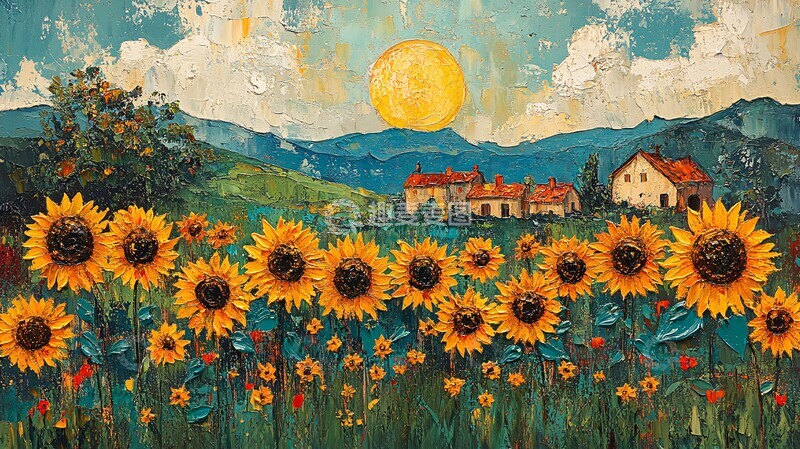 高清大图下载【趣麦麦图】向日葵绿草地