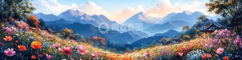 高清大图下载【趣麦麦图】花海与韩屋村2