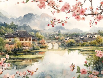 春日江南水乡图