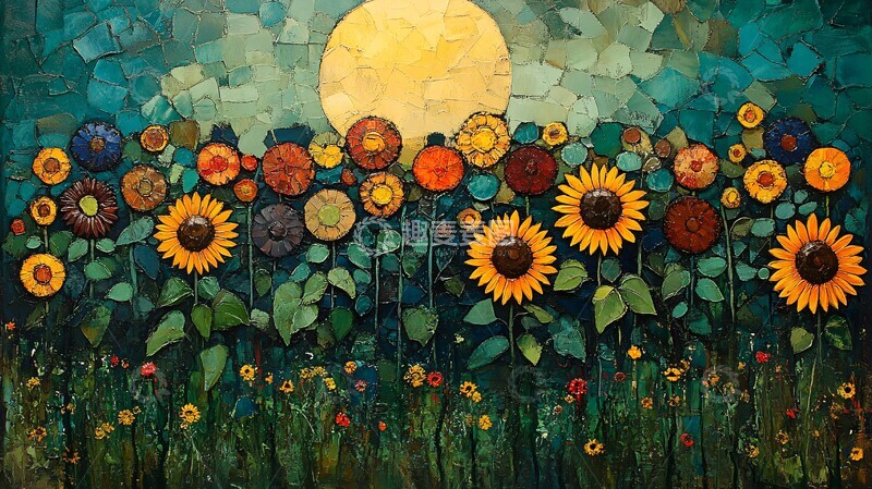 高清大图下载【趣麦麦图】向日葵绿草地2